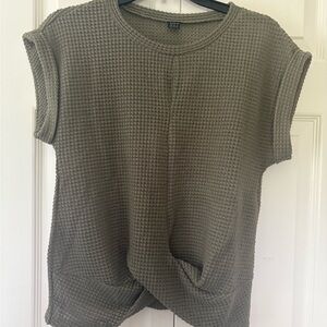 SHEIN Olive Short Sleeve Knit Tee